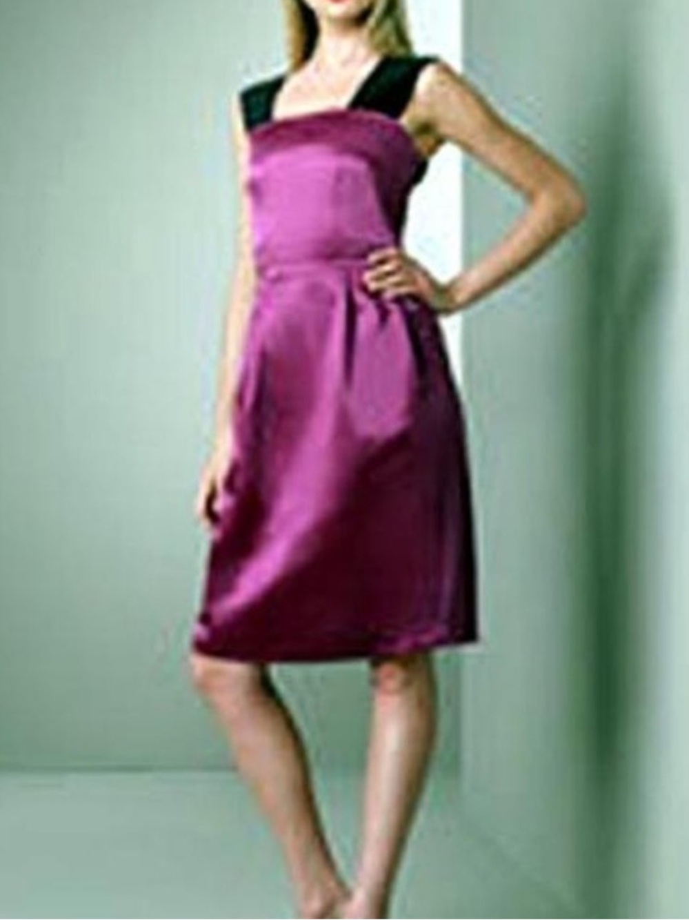 Vintage D&G Dolce & Gabbana Satin Cocktail Dress Purple Pink Velvet Straps 44